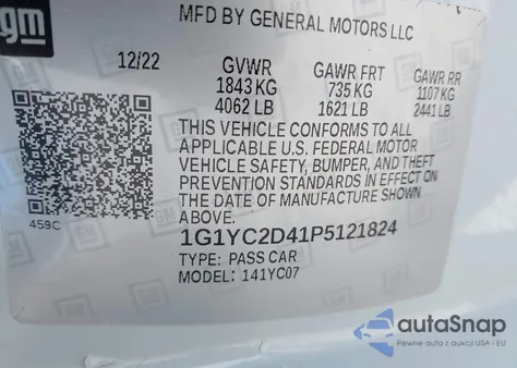 2023 Chevrolet Corvette Stingray Rwd 3Lt from USA, damaged, VIN 1G1YC2D41P5121824